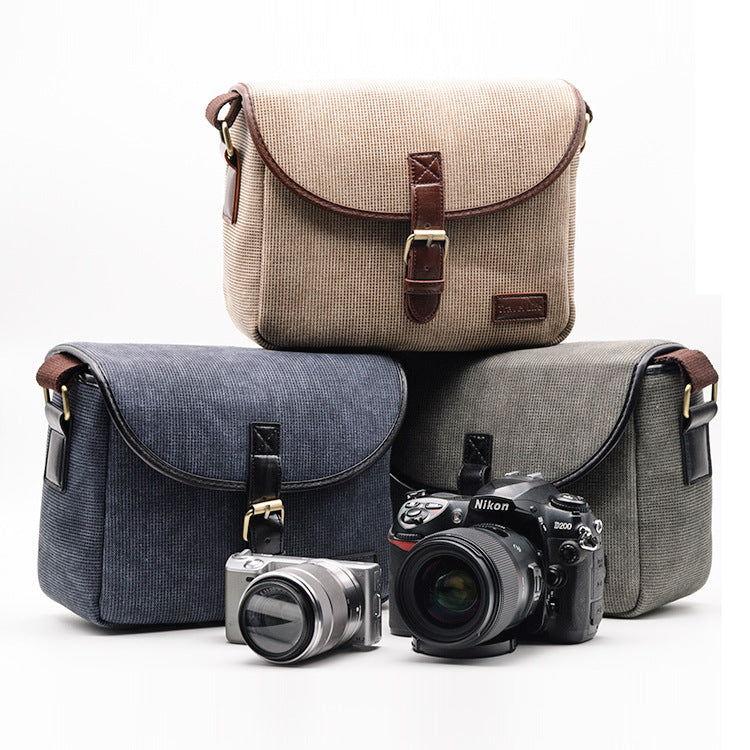 University Style Casual Mirrorless Camera DSLR Camera Bag Crossbody Bag One Machine 1 Mirror 2 Mirror Photography Bag SLR Camera Bag Backpack