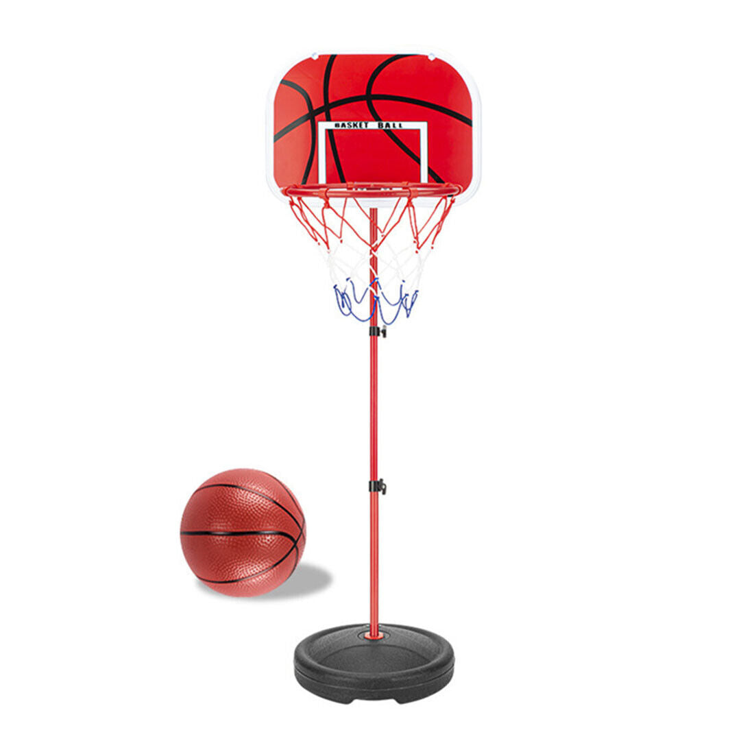 180cm High Free Adjustable Standing Basketball Hoop Net Backboard Stand Set