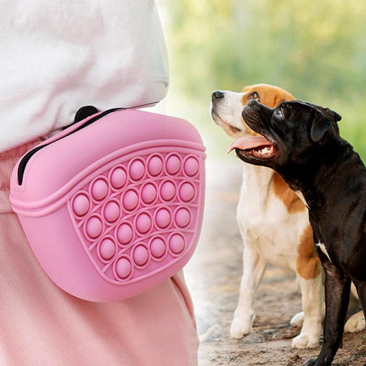 Silicon dog feed, treat bag